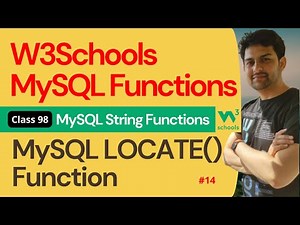 MySQL Functions | MySQL String Functions - MySQL LOCATE() Function #14 | 98. W3Schools SQL Functions