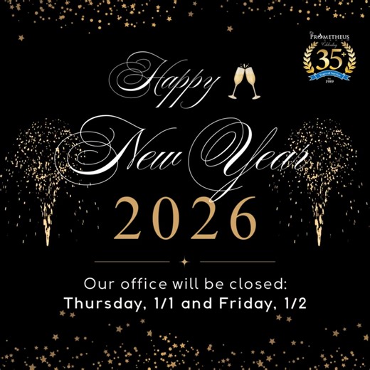 Happy New Year from all of us at The Prometheus Group®. We’re excited to continue serving you and advancing care together in 2026! #HappyNewYear | The Prometheus Group