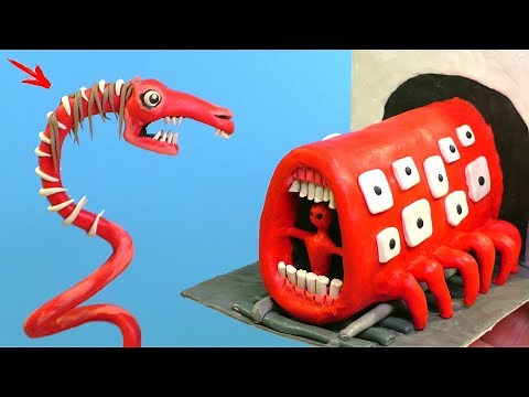 Making Evil Long Horse vs Train Monster with Clay | Trevor Henderson vs Leovincible