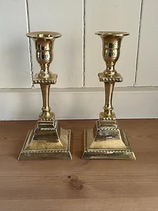 Antique Vintage Brass Candlesticks- Brass Candle Holders - Mantlepiece Decor - Etsy