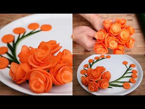 Handmade Carrot Rose | Food Decoration | Vegetable Carving