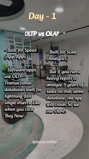 Day - 1 : OLTP vs OLAP. #datamodeling #datawarehousing #dataengineering