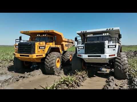 GIANT RC MINING TRUCKS RACE IN OPEN FIELD 🚚💨 | Massive 6×6 Off-Road Power