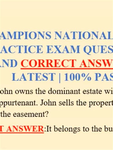 🏆 CHAMPIONS NATIONAL EXAM 2026: PRACTICE QUESTIONS & CORRECT ANSWERS ✅🔥 Get fully prepared to ace the Champions National Exam in 2026! 🚀📘 This video provides practice exam questions with fully explained correct answers, helping you study smarter, understand the key concepts, and maximize your score 💪🧠 Perfect for students, athletes, coaches, or anyone preparing for Champions National testing, this guide saves time, reduces stress, and boosts confidence 🎯✨ What you’ll get inside 👇 ✅ Champ