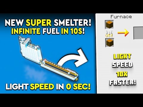 Best Super Smelter Minecraft Tutorial - Infinite Fuel 0s Delay!