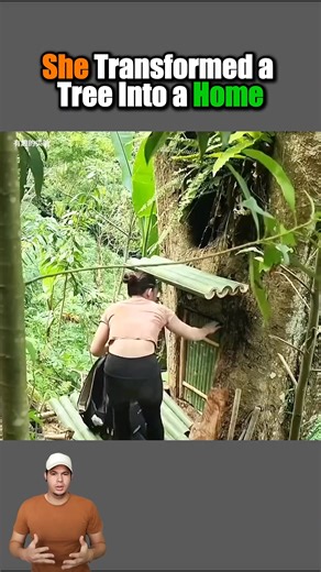 She Transformed a Tree Into a Home #survivalskills #diyproject #mountainlife #bamboobuilding #craftsmanship | Tips of the Day