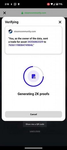 CSFloat using Reclaim to Dispute Transactions