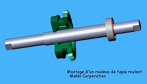 Montage d'un rouleau de tapis roulant(guidage en rotation) | Science et Technique de l'Ingénieur STI