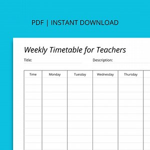 Teacher Weekly Timetable Printable | Class Schedule Organizer - Etsy Canada