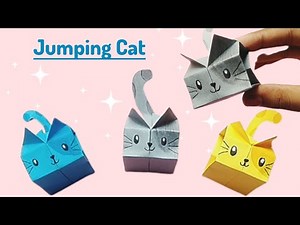 How to Make a Jumping Origami Paper Cat | Easy Paper Toy for Kids