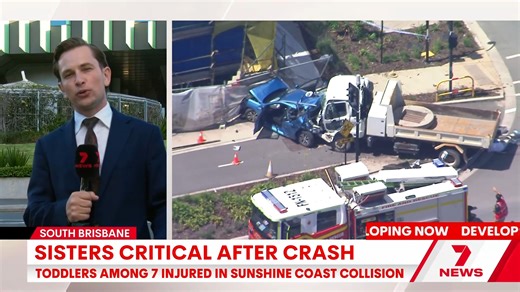 Two little sisters are fighting for life, in separate hospitals, after a serious multi-vehicle crash on the Sunshine Coast. Paramedics treated seven patients from four vehicles, but the biggest concern is for the two young girls who both suffered critical injuries. | 7NEWS Central Queensland