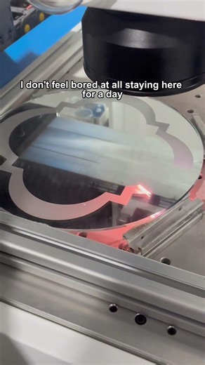 Live demonstration of laser sandblasting on a smar#mirror #laser #factory #diy #machine #bathroom