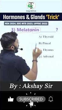 GkTrick | Hormones Trick | Science Trick By Akshay Sir | Crazy GkTrick #shorts#upsc