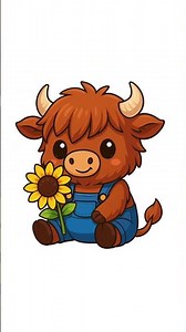 Highland Cow PNG Bundle 🐮 Cute Cow Clipart for Stickers, Sublimation & Digital Designs