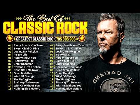 Classic Rock Songs 70s 80s 90s Full Album 🎶 Nirvana, Guns N' Roses, ACDC, Bon Jovi, Metallica, U2