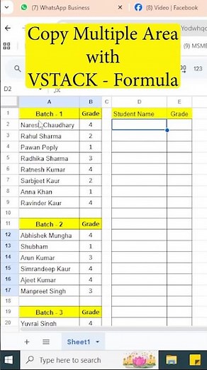 how to copy multiple cells in excel | vstack formula in excel #shorts #excel #exceltips