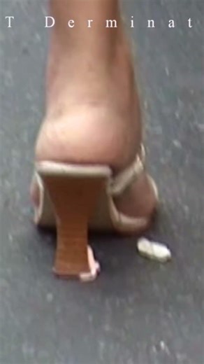 super close-up high heel crush