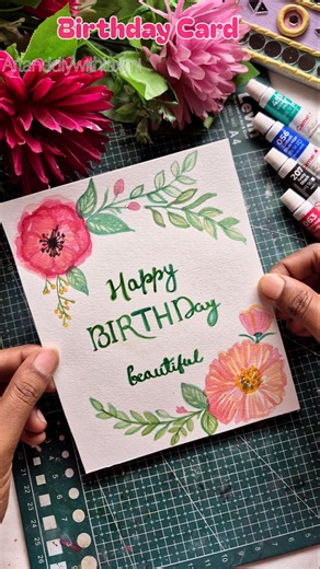 DIY Beautiful Birthday Card Tutorial 🌸✨ #shorts #craft