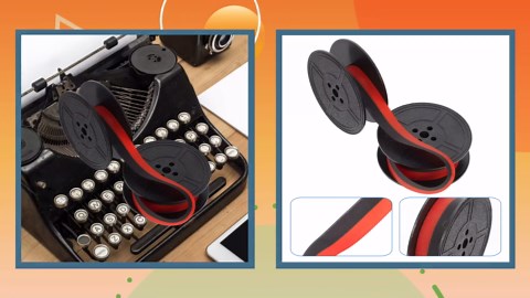 Universal Typewriter Ribbon Ink for Vintage Mechanical Typewriters Clear Printing Nylon Ribbon Spool Easy Installation 1.96X1.96X0.59 Inches