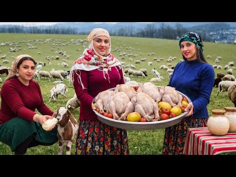 No Oven, No Stove! Traditional Methods for Cooking Chickens & Simple Fire Bread in the Village