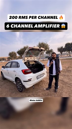 Motor Addict on Instagram: "Har channel me 200 RMS 😱 6 channel amplifier ka matlab — PURE POWER, NO COMPROMISE 🔥🔊 Baleno ka setup full brutal 😈 #6ChannelAmp #BalenoModified #CarAudioIndia"