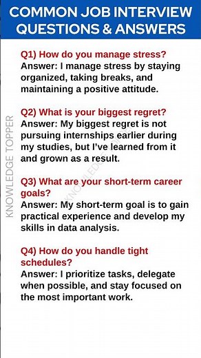 4 Most Common Job Interview Questions and Answers