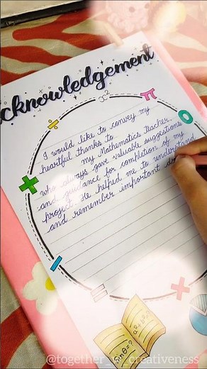 Acknowledgement For Mathematics 🌷✨ #togetherwcreativeness #acknowledgement #pagedecoration #shorts