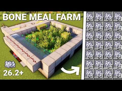 Minecraft: EASIEST BONEMEAL FARM TUTORIAL 26.1.2 - 1200+ BoneMeal Per Hour!