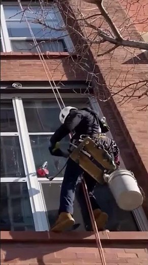 Rope access in October- Cleaning Chicago!