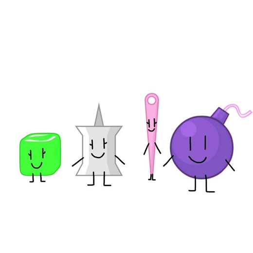 Green Ice Cube White Pin Pink Needle and Purple Bomby #bfdi