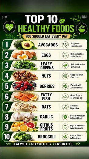 Top 10 Healthy Foods You Should Eat Every Day 🥑🥦