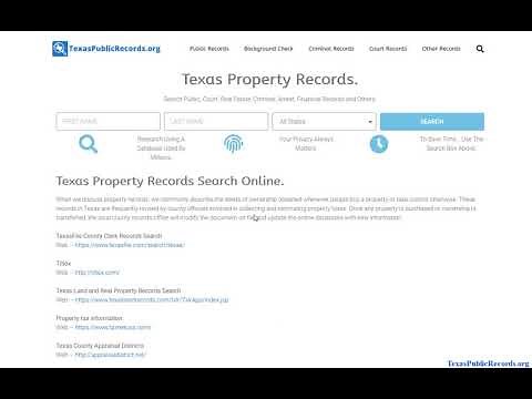 Texas Property Records (Search Tax, Land, Real Estate Records Online).