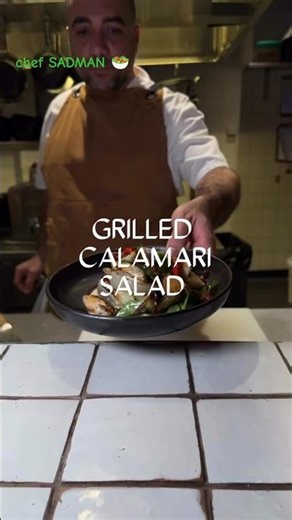 GRILLED CALAMARI SALAD🥗 #foryou #shortvideo #salad #shorts