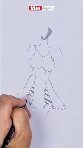 SSM Fashion — Orange Lingerie Sketch | Fashion Illustration Tutorial