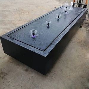 [Hot Item] Powder Coated Metal Water Table Outdoor Steel Water Features Rectangular Fountain