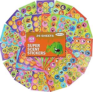 HORIECHALY Smelly Stickers Scratch and Sniff for Kids, 9 Scents 36 Sheets, Rubbing to Enhance Fragrance, Fruit and Food Scented Classroom Sticker for Teacher, Students, Waterbottle Computer Decoration