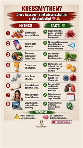Krebsmythen erklärt ⚠️ Was wirklich stimmt & was nicht