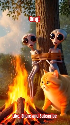 Omg!Alien Came to Earth🌍 #Shorts #Alien #UFO #funnycats #trending #youtubeshorts #cat #viral