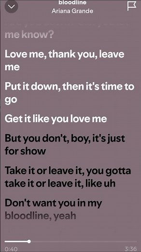 Ariana Grande - bloodline lyrics #arianagrande #bloodline #song #lyrics