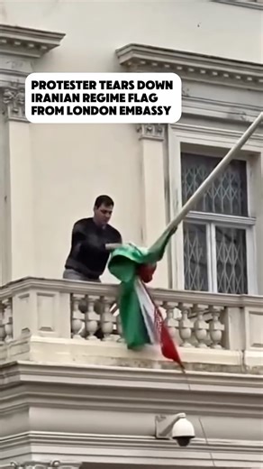 LuxeVisionMedia on Instagram: "Defiance in Action: Iran’s Regime Flag Torn Down in London, Historic Lion-and-Sun Banner Raised. Iran embassy protest London, Iranian regime flag removed, lion and sun flag Iran, Iran political protests, Iranian opposition movements, Iran unrest 2026, London news Iran protest, Iranian embassy London news, Iran regime opposition, historic Iranian flag meaning, Iran protest symbol, Iranian expatriate activism, embassy protest UK, anti-regime demonstration Iran, Iran 