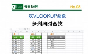 双VLOOKUP 函数 多列同时查找
