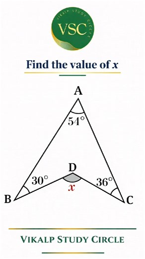 20. Find the value of x #vikalpstudycircle #maths #geometry #figures
