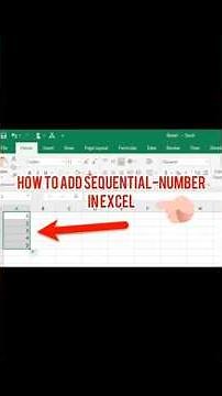 How to add consecutive numbers in Excel #excel#shorts