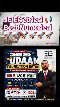 JE Electrical 📢 Best Numerical 🚀 #rrbje #sscje #pgcil #electrical #ramansir