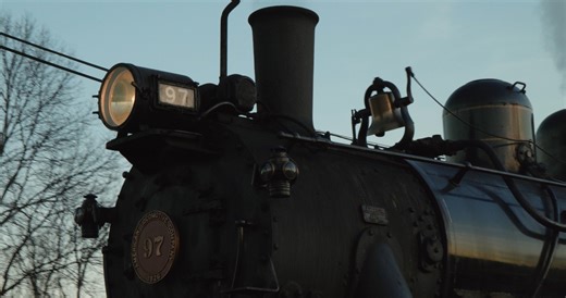 Steam locomotive 97 of the Valley Railroad in Essex, Connecticut departing the Railroad's Essex depot for the 'North Pole' on the Railroad's North Pole Express. Old No. 97 is used almost exclusively for these fan favorite excursions on the Valley Railroad during the Holiday season. | Dynamo Productions