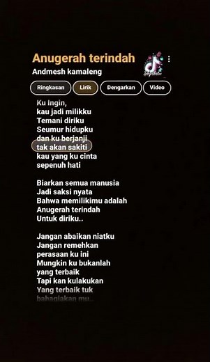 Lirik lagu Anugerah terindah Andmesh Kamaleng #liriklagu #cover #lyrics #lirik ‪@andmeshofficial‬