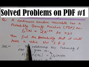 Problems on Probability Density Function (PDF)- Random Variables and Probability Distributions [HD]