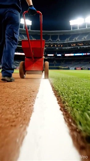 Perfect Chalk Line Being Drawn… So Clean ⚾ #Shorts #OddlySatisfying #Baseball #SatisfyingVideo #ASMR