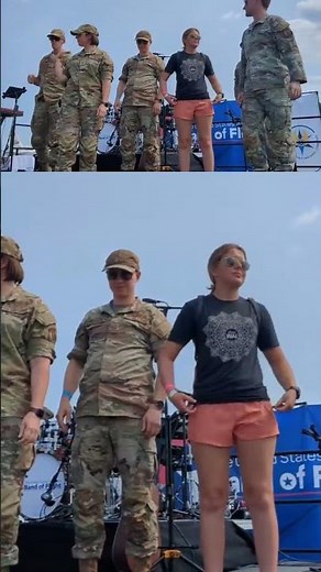 Alina getting a shot with the Air Force band