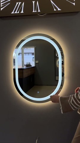 Rectangular LED Mirror With Edge Lighting, Modern Wall Mirror for Bathroom or Hallway, Frameless Lighted Vanity Mirror - Etsy